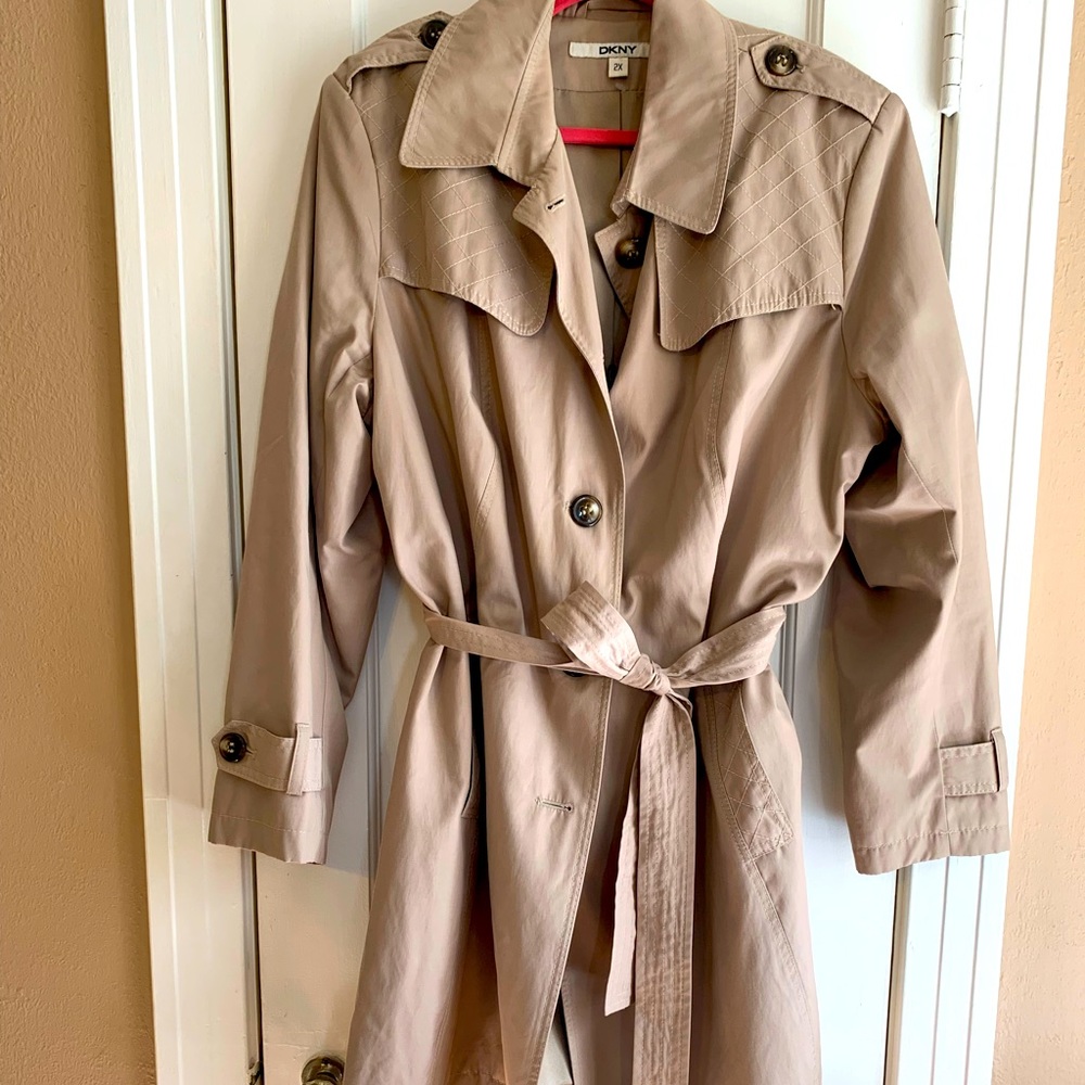 Gently Used DKNY Trench Coat, Size 2X